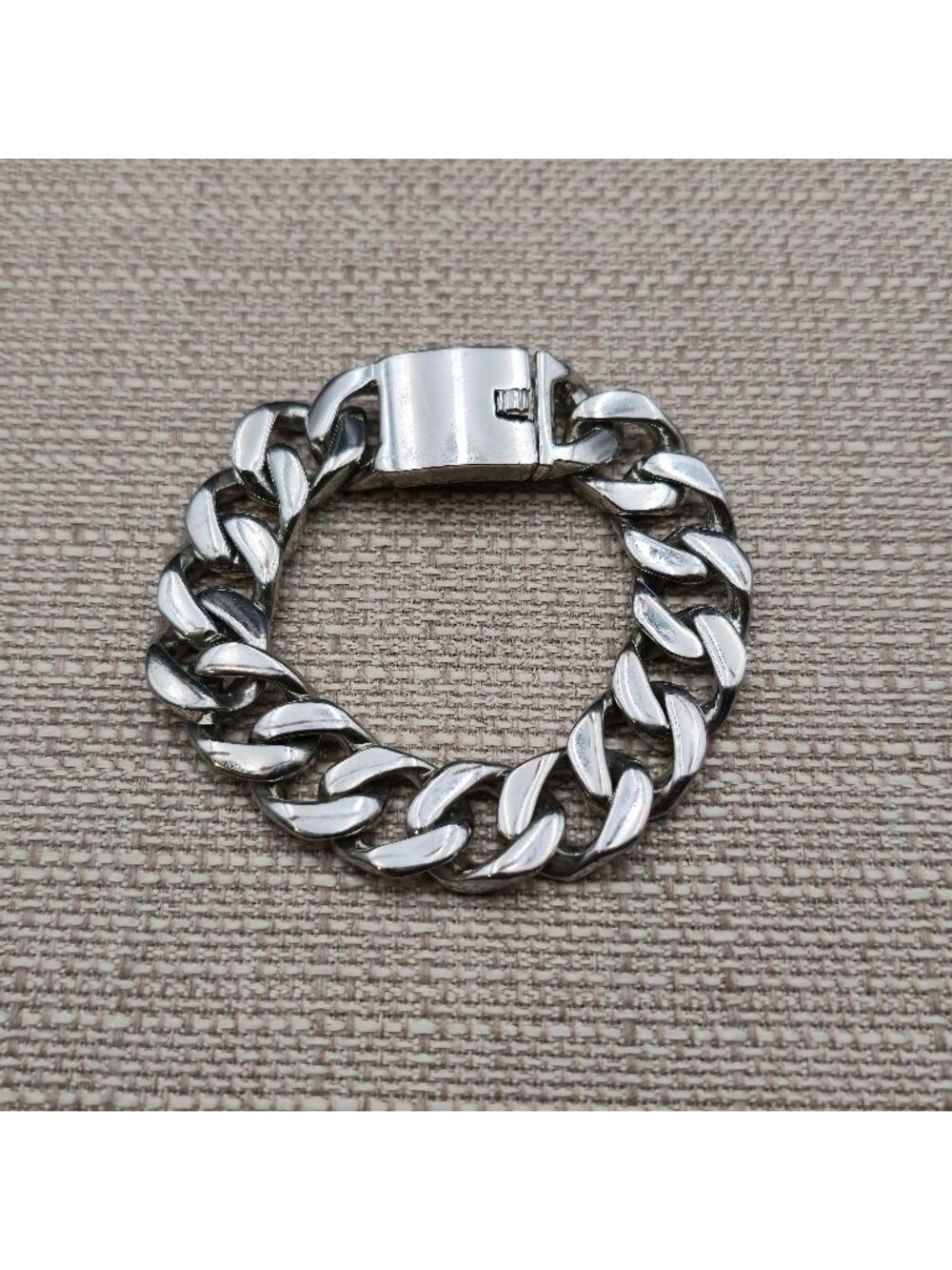 7.5 Inch Silver Plated Chunky Miami Cuban Link Bracelet with Box Clasp B1558